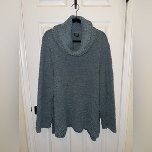 Bobeau Cozy Cowl Neck Sweater in Blue